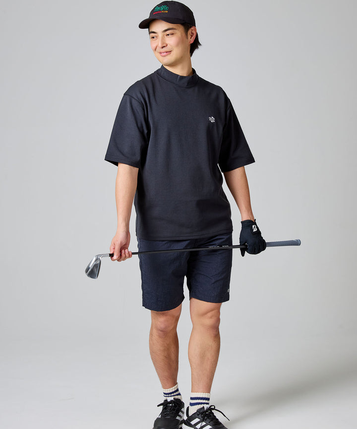 MOCK-NECK BIG TEE HALF SLEEVE GOLF & HAMBURGER