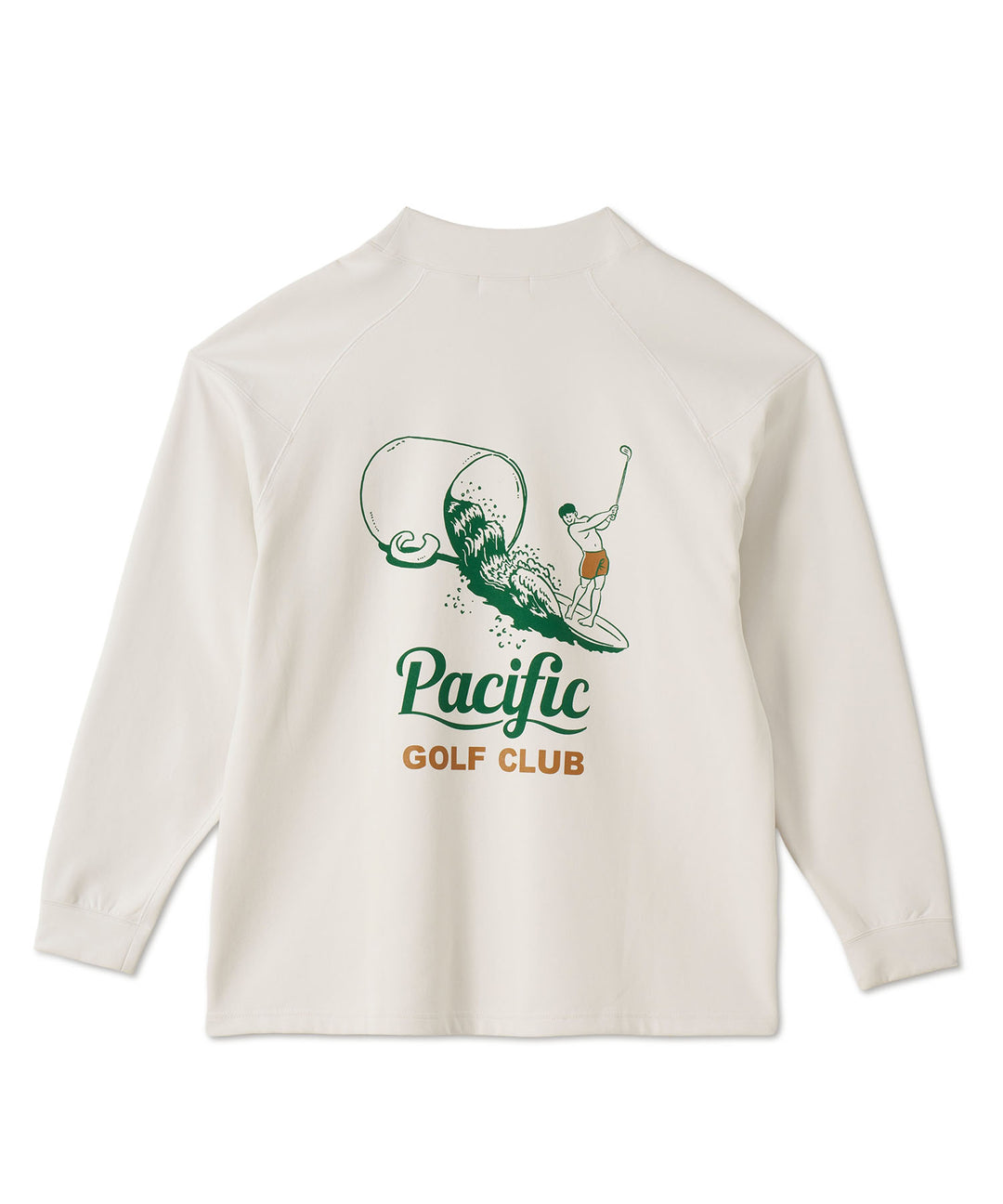 MOCK-NECK BIG TEE LONG SLEEVE CUP & SURFER OFF WHITE