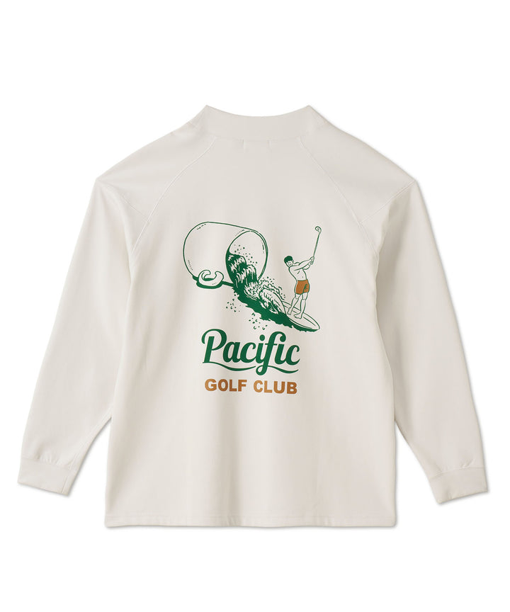 MOCK-NECK BIG TEE LONG SLEEVE CUP & SURFER OFF WHITE