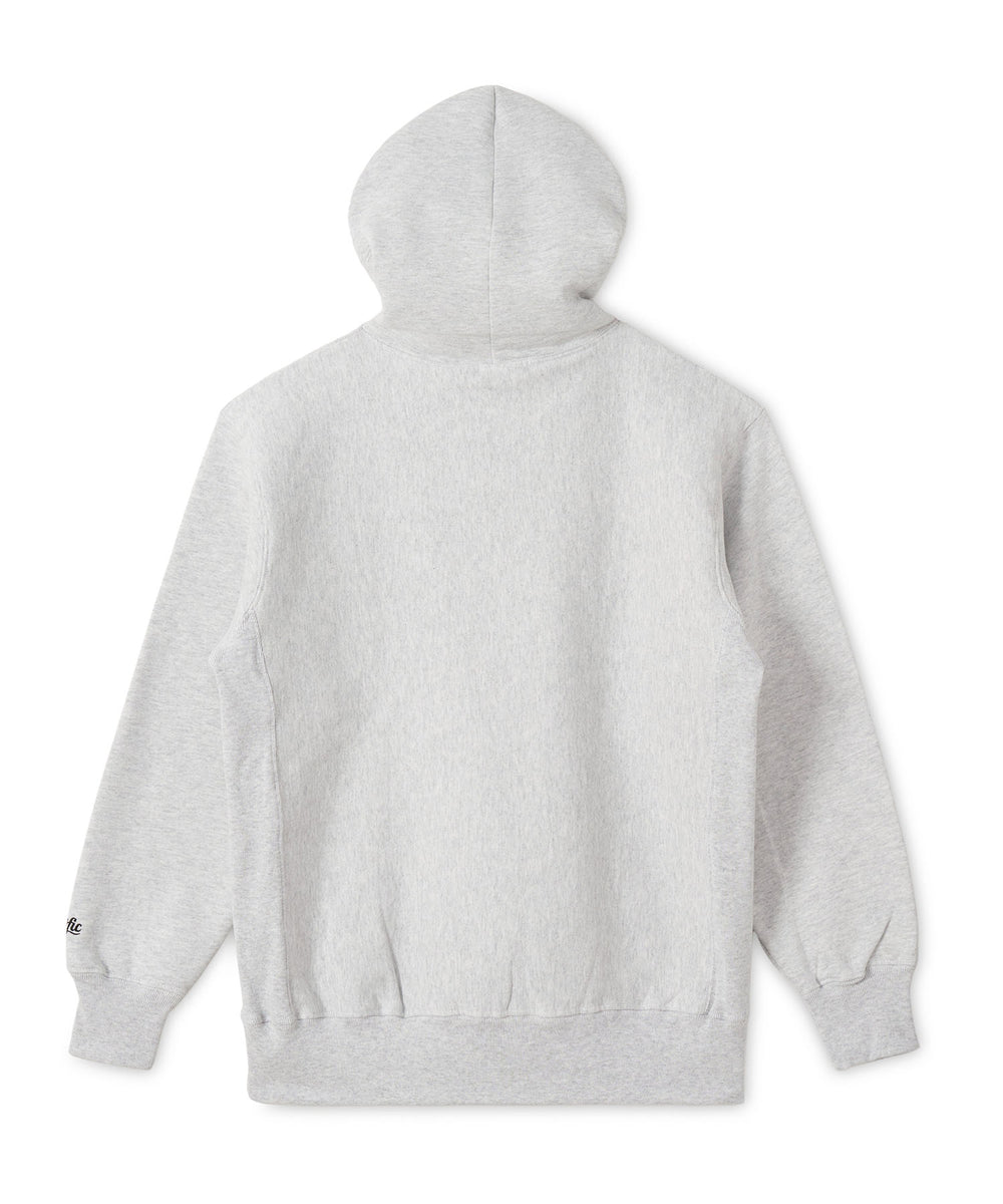 CHECKERED PATTERN LOGO SWEAT HOODIE MIX GRAY