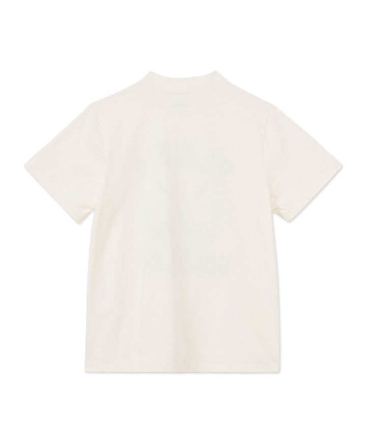 MOCK-NECK TEE HALF SLEEVE LAUREL PRINT IVORY