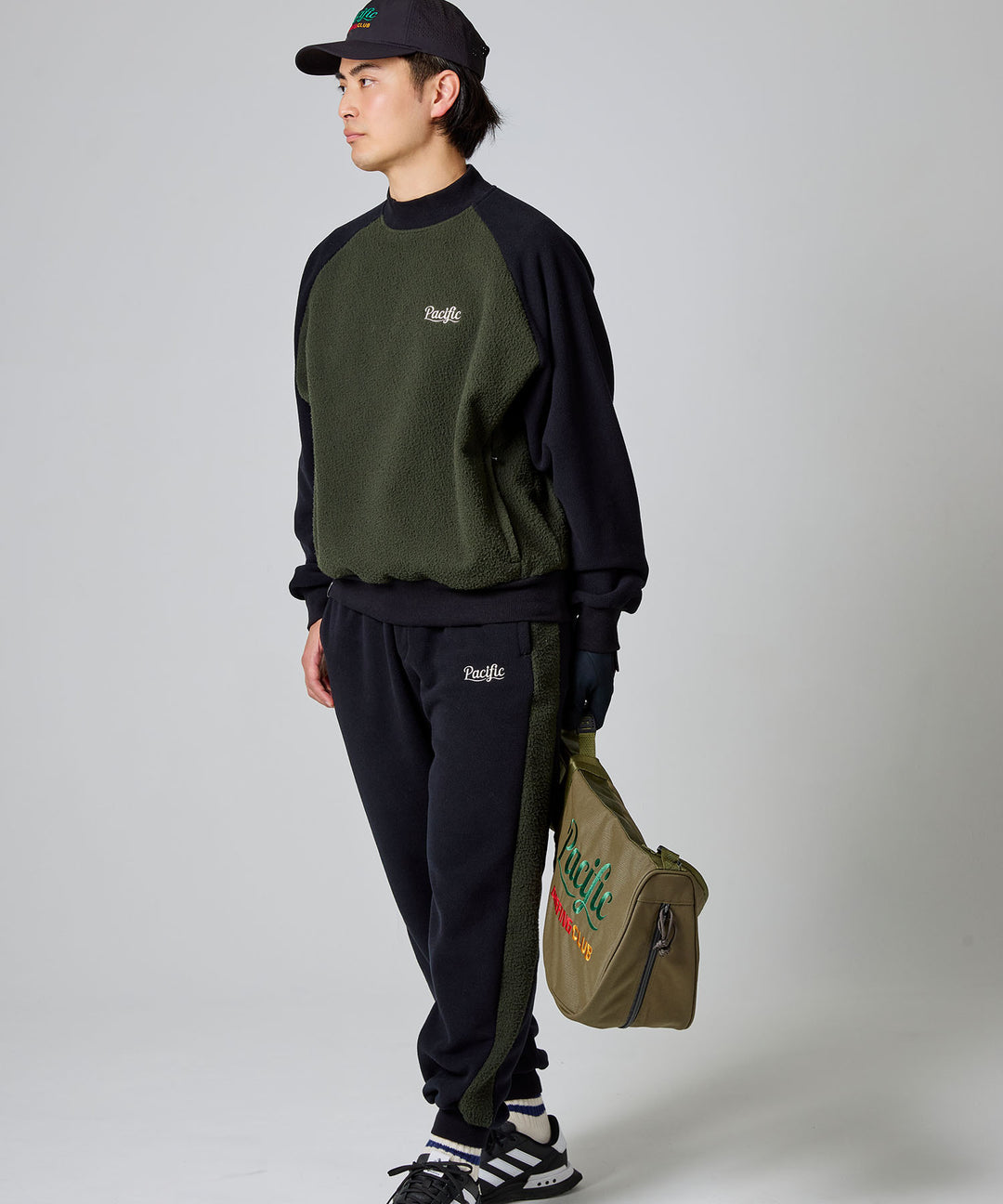 COMBINATION FLEECE L/S MOCK-NECK
