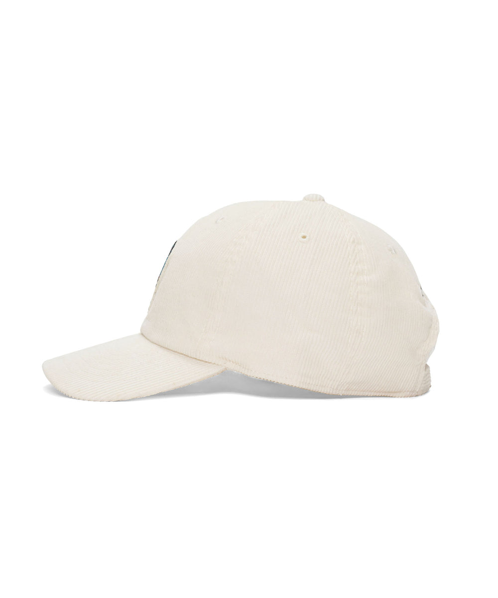 CHECKERED PATTERN LOGO CORDUROY CAP OFF WHITE