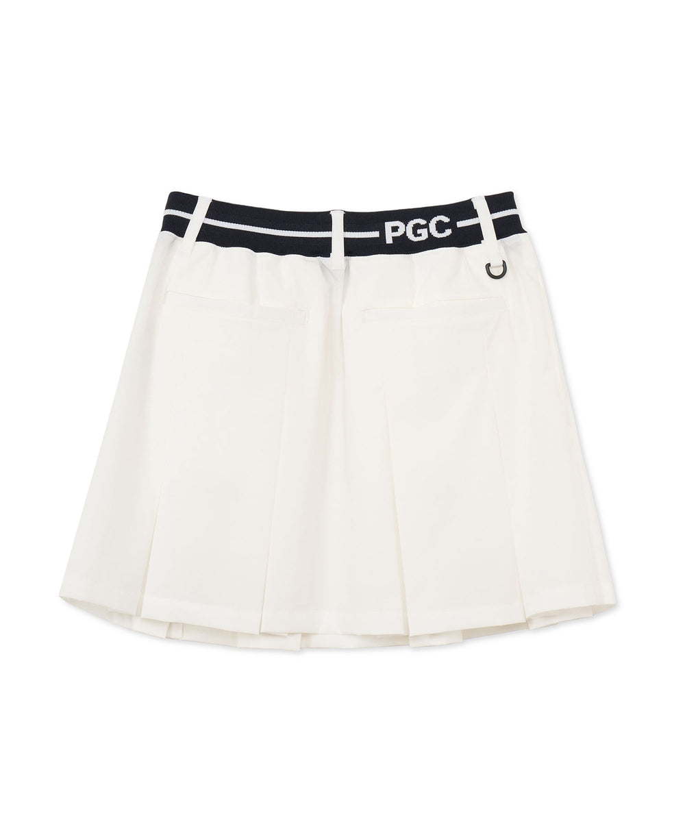 WAIST LOGO JACQUARD SKIRT WHITE