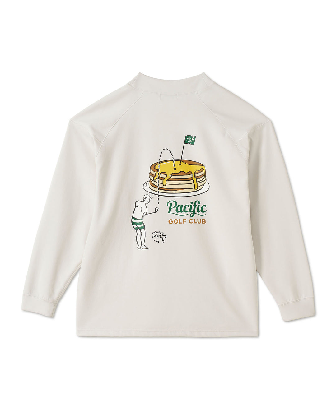 MOCK-NECK BIG TEE LONG SLEEVE GOLF & PANCAKE OFF WHITE