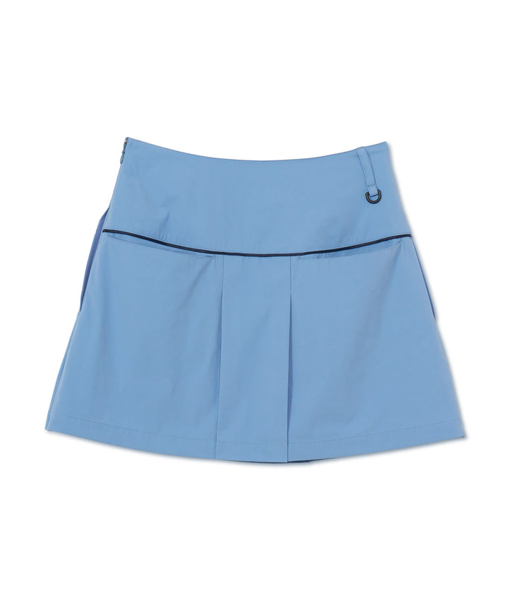 FRONT PLEATS SKIRT ASH BLUE