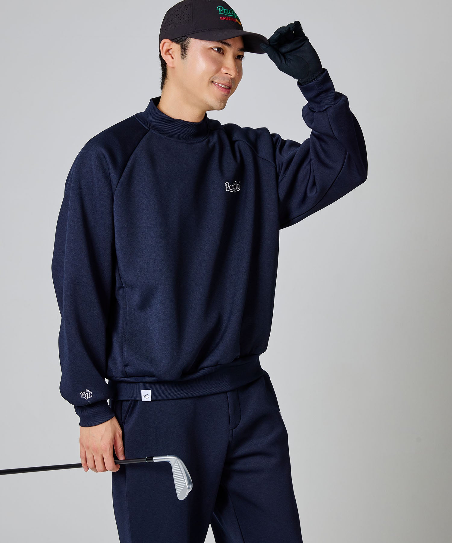 Pacific Golf Club × tangram ブラックパーカー厚手 TANGRAM×Pacific GOLF CLUB COLLABORATION