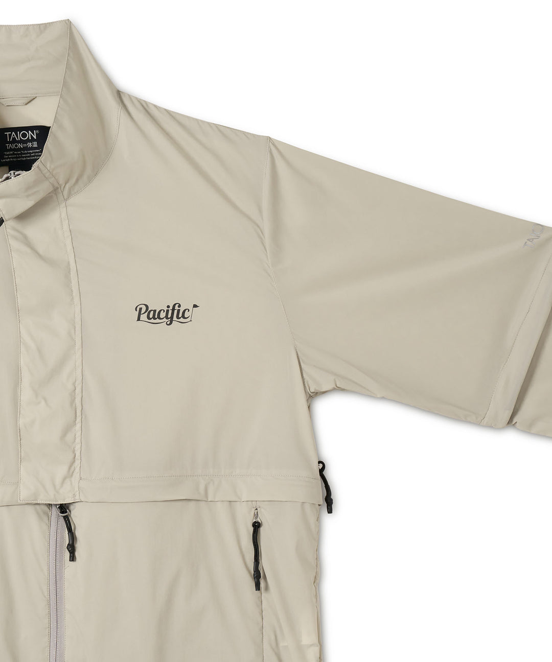 TAION × PGC BASIC SPORTS HI-NECK W-ZIP DETACHABLE LIGHT JACKET GRAY