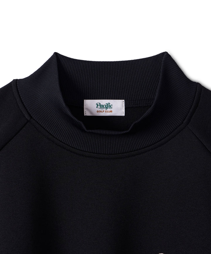 DOUBLE KNIT MOCK-NECK L/S BLACK