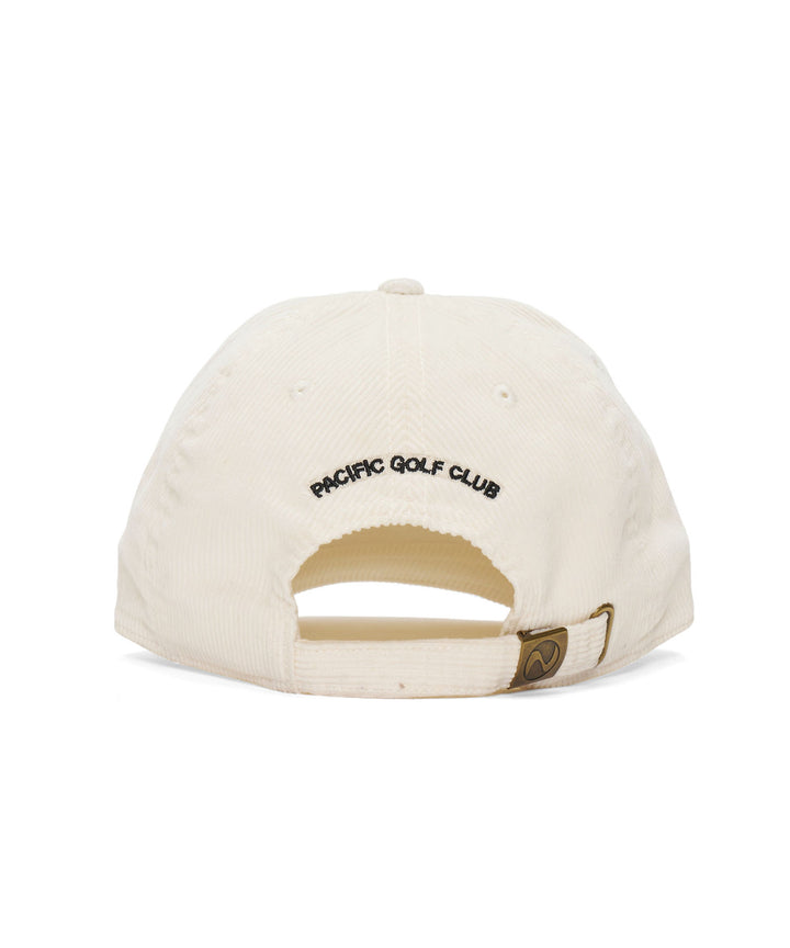 CHECKERED PATTERN LOGO CORDUROY CAP OFF WHITE