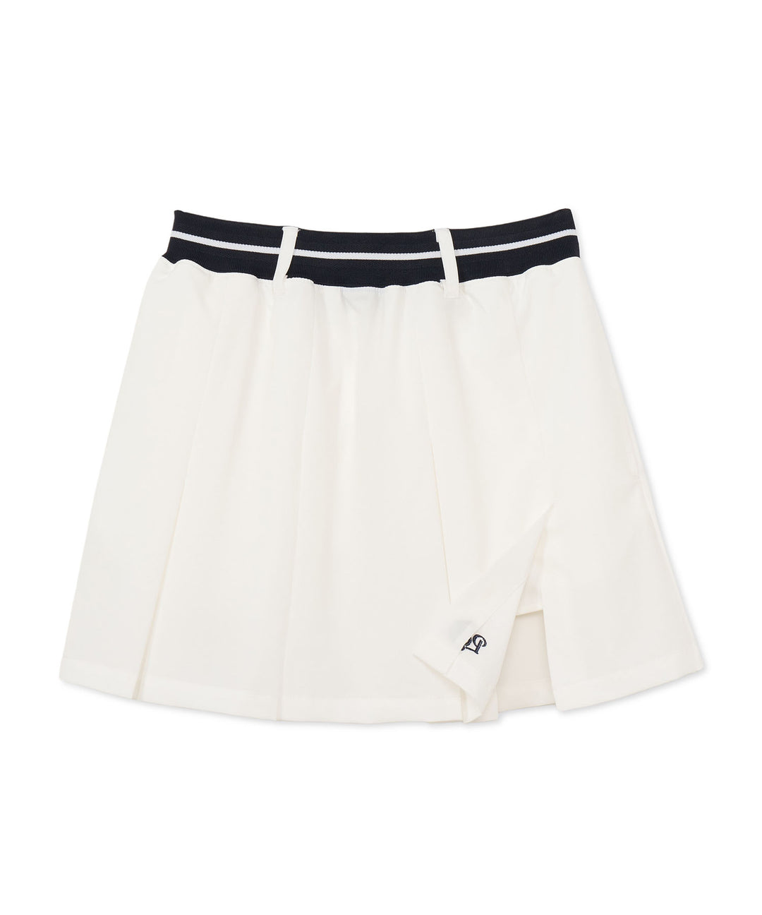 WAIST LOGO JACQUARD SKIRT WHITE