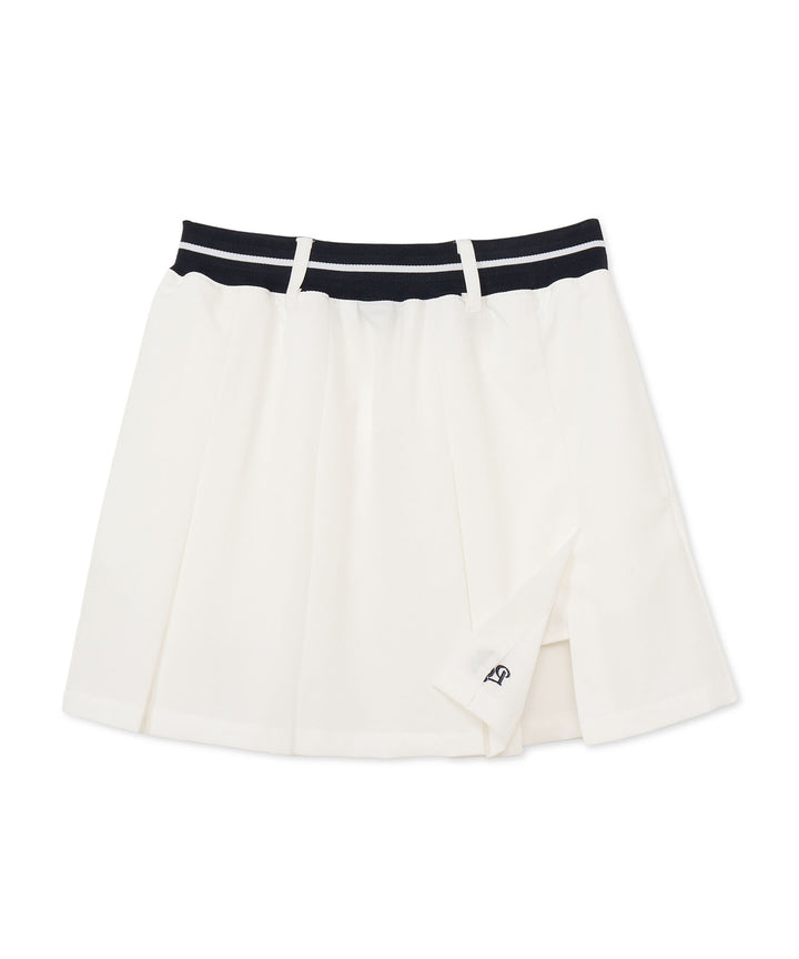 WAIST LOGO JACQUARD SKIRT WHITE