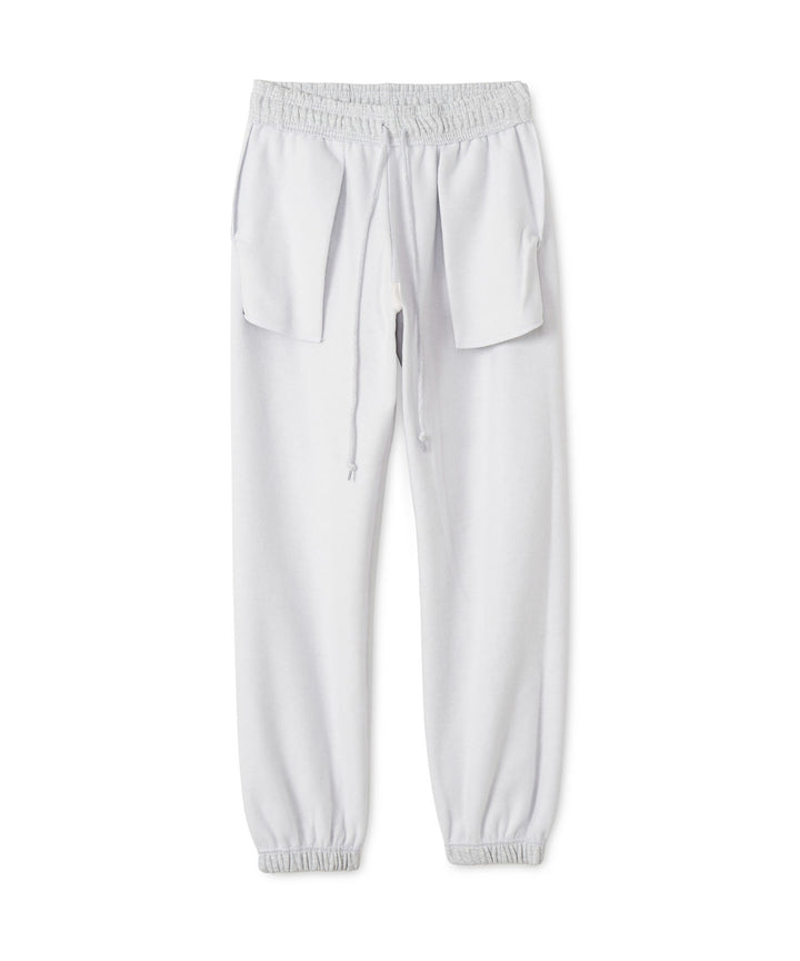 CHECKERED PATTERN LOGO SWEAT PANTS MIX GRAY