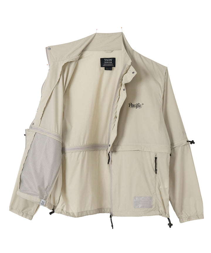 TAION × PGC BASIC SPORTS HI-NECK W-ZIP DETACHABLE LIGHT JACKET GRAY