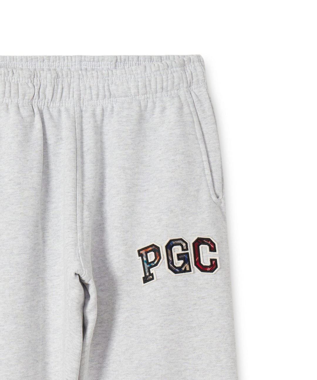 CHECKERED PATTERN LOGO SWEAT PANTS MIX GRAY