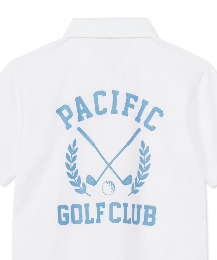 HALF SLEEVE POLO LAUREL PRINT WHITE