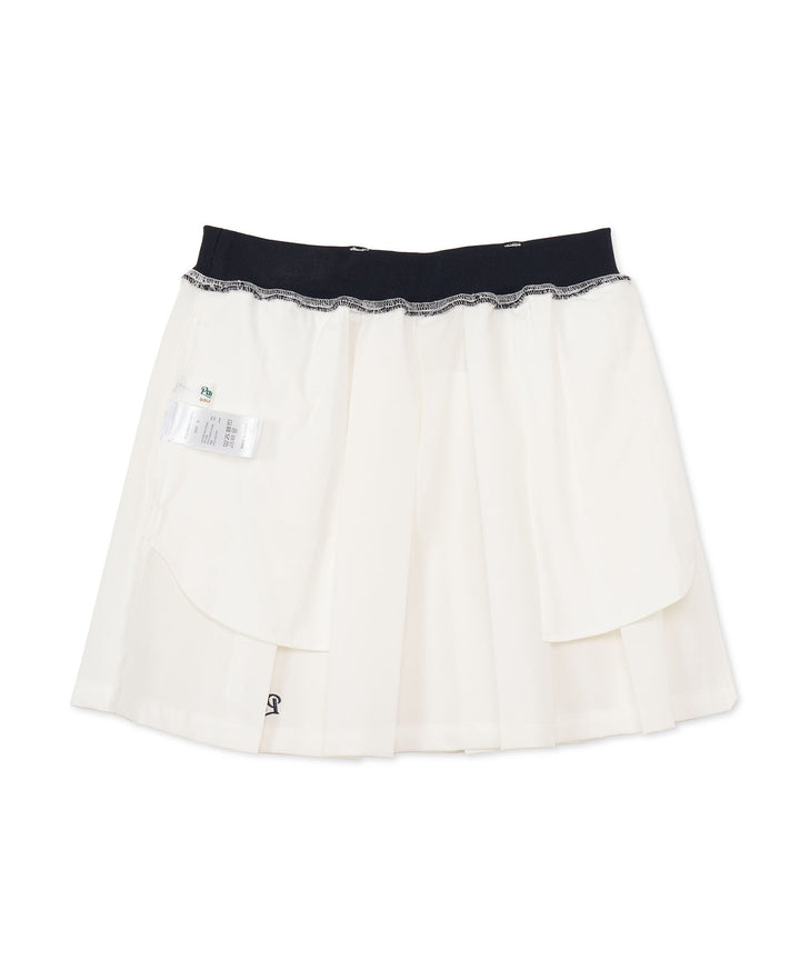 WAIST LOGO JACQUARD SKIRT WHITE