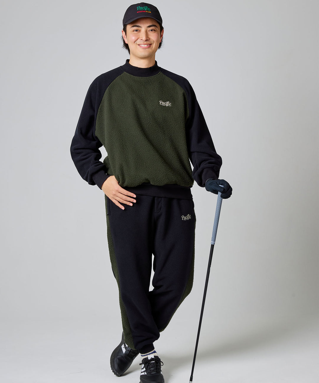 COMBINATION FLEECE L/S MOCK-NECK