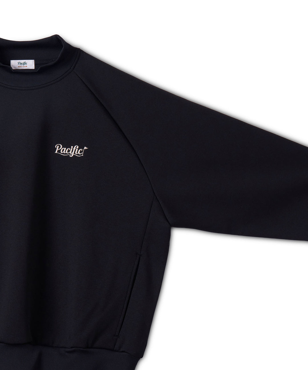 DOUBLE KNIT MOCK-NECK L/S BLACK
