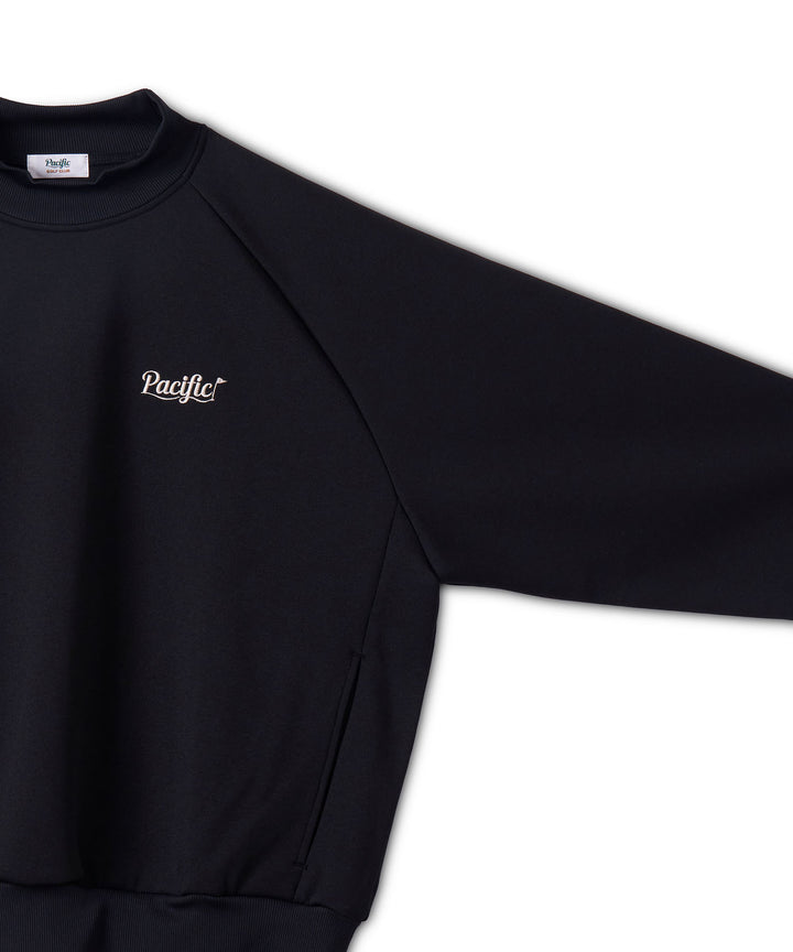 DOUBLE KNIT MOCK-NECK L/S BLACK