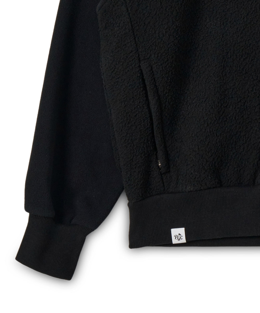 COMBINATION FLEECE L/S MOCK-NECK BLACK