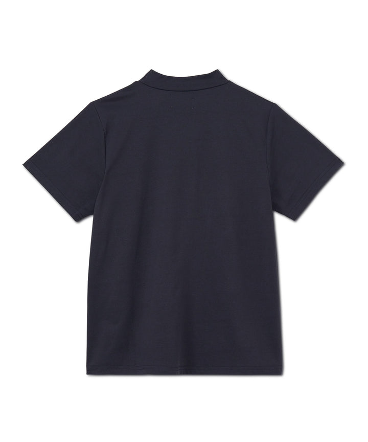 MOCK-NECK TEE HALF SLEEVE LAUREL PRINT NAVY