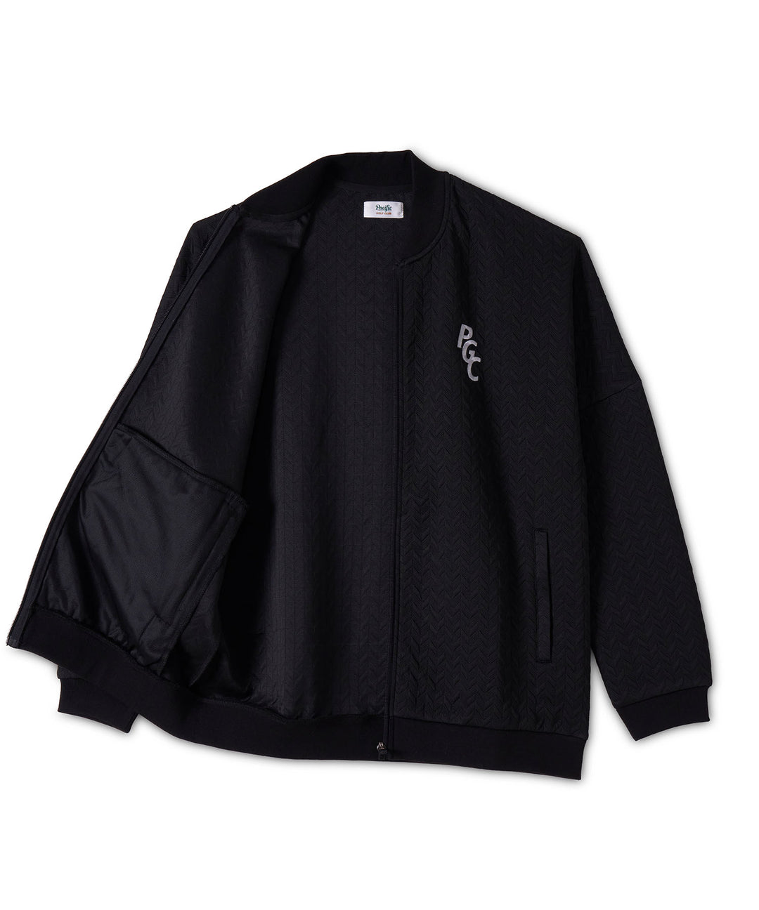 【WOMEN】EMBOSS JQ ZIP BLOUSON BLACK
