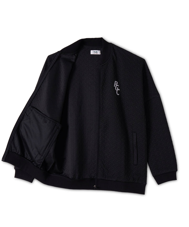 【WOMEN】EMBOSS JQ ZIP BLOUSON BLACK