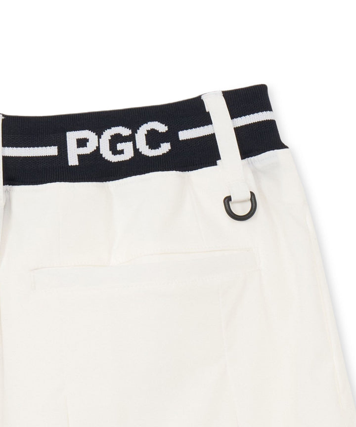 WAIST LOGO JACQUARD SKIRT WHITE