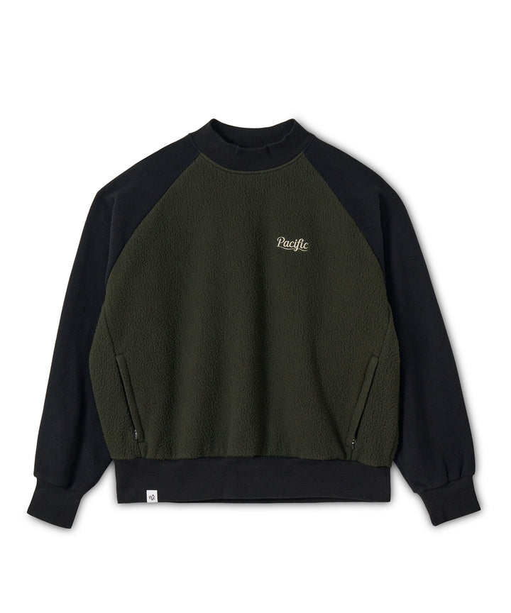 COMBINATION FLEECE L/S MOCK-NECK OLIVE