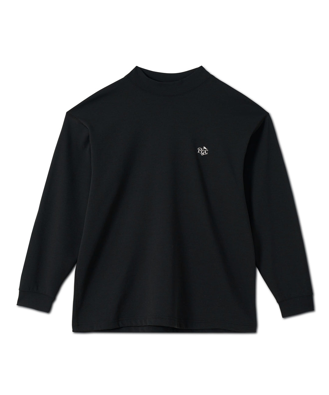 MOCK-NECK BIG TEE LONG SLEEVE GOLF & PANCAKE BLACK