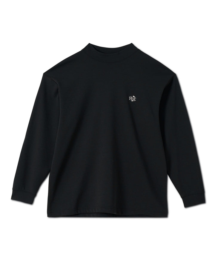 MOCK-NECK BIG TEE LONG SLEEVE GOLF & PANCAKE BLACK