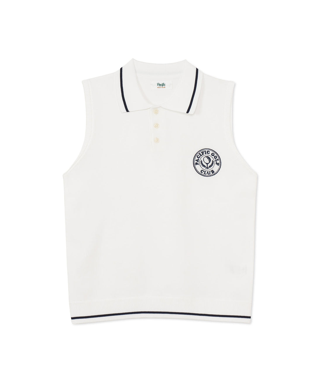 NO-SLEEVE KNIT POLO IVORY