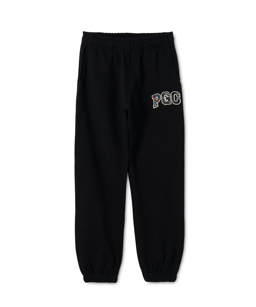 CHECKERED PATTERN LOGO SWEAT PANTS BLACK
