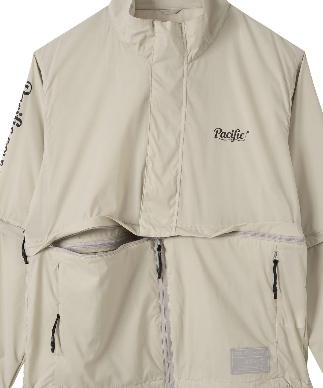 TAION × PGC BASIC SPORTS HI-NECK W-ZIP DETACHABLE LIGHT JACKET GRAY