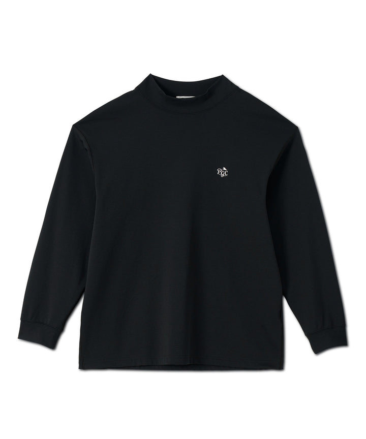 MOCK-NECK BIG TEE LONG SLEEVE CUP & SURFER BLACK