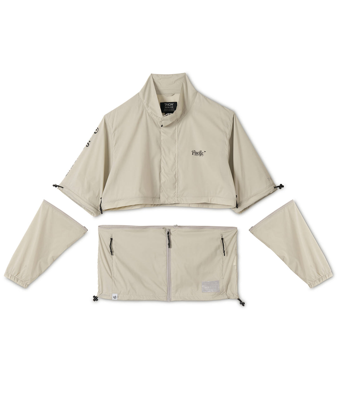 TAION × PGC BASIC SPORTS HI-NECK W-ZIP DETACHABLE LIGHT JACKET GRAY