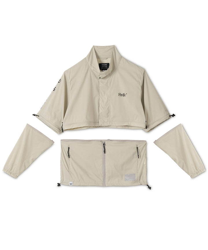 TAION × PGC BASIC SPORTS HI-NECK W-ZIP DETACHABLE LIGHT JACKET GRAY