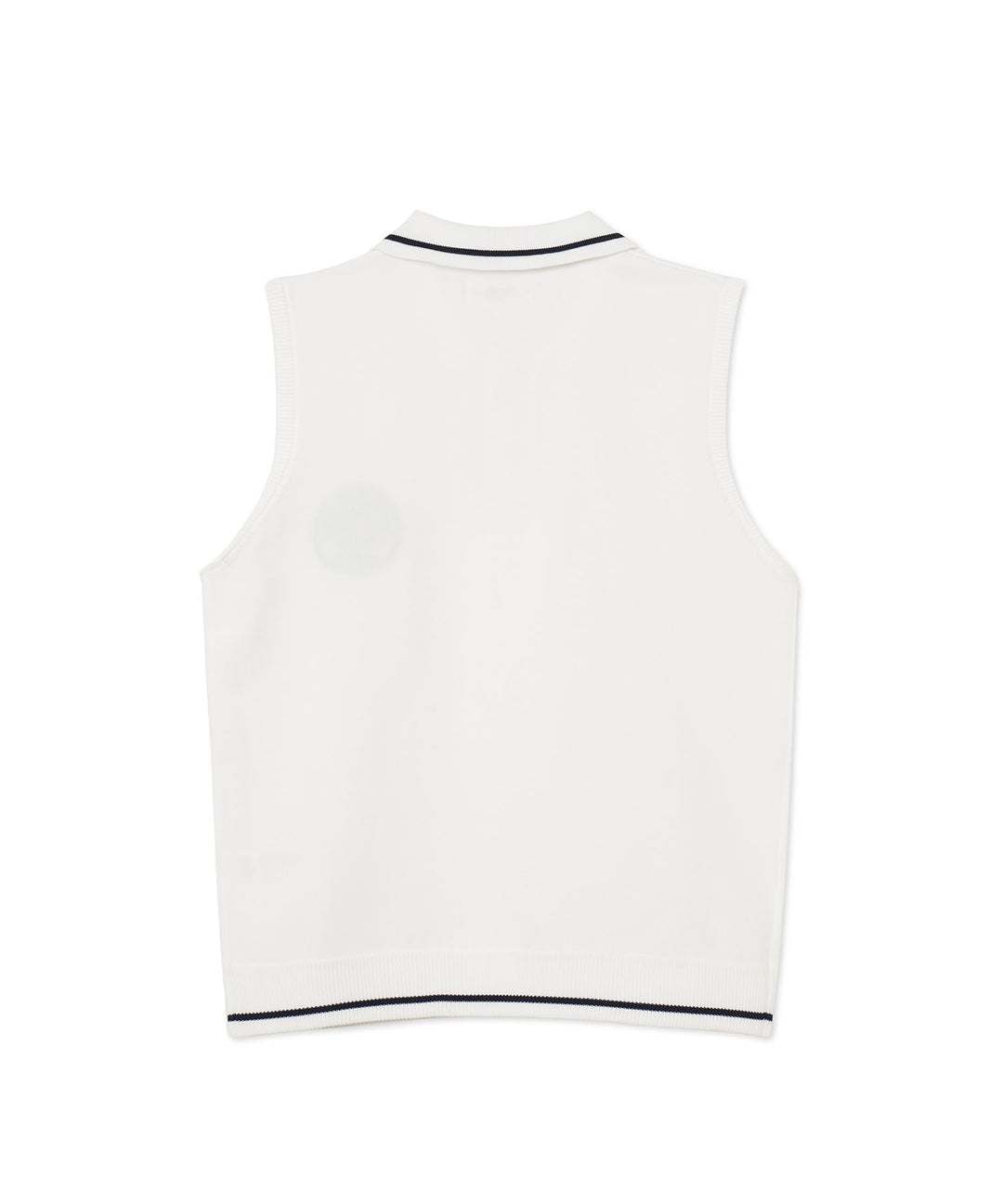 NO-SLEEVE KNIT POLO IVORY
