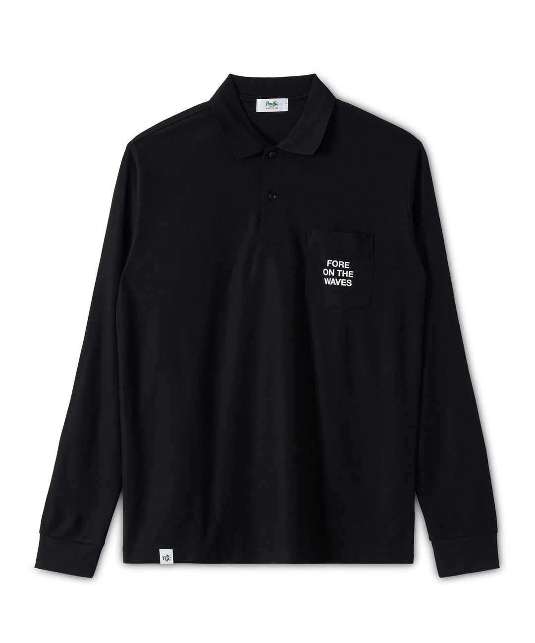 CUP & SURFER LONG SLEEVE POLO BLACK