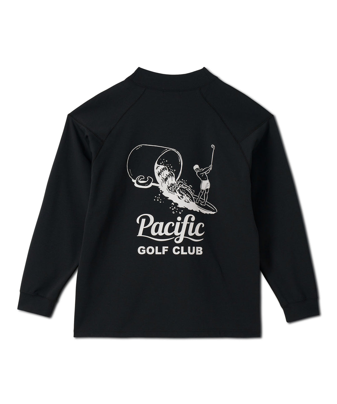 MOCK-NECK BIG TEE LONG SLEEVE CUP & SURFER BLACK