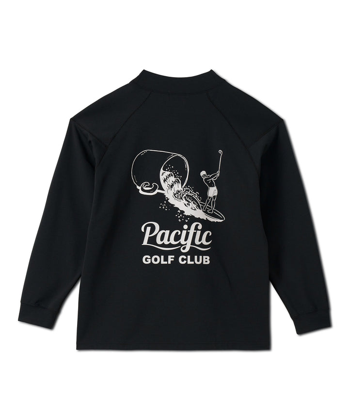 MOCK-NECK BIG TEE LONG SLEEVE CUP & SURFER BLACK