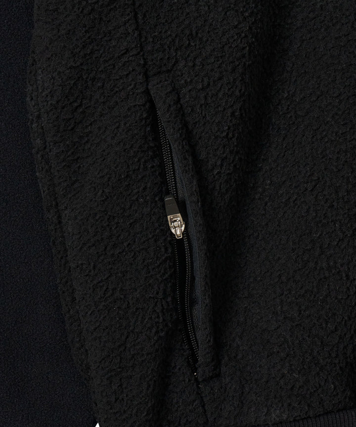 COMBINATION FLEECE L/S MOCK-NECK BLACK