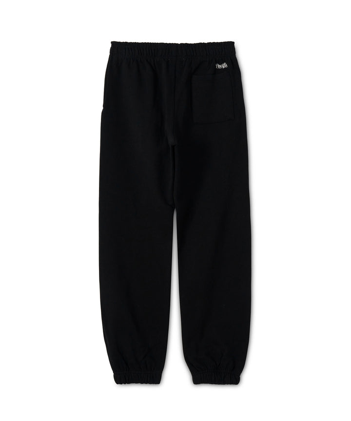 CHECKERED PATTERN LOGO SWEAT PANTS BLACK