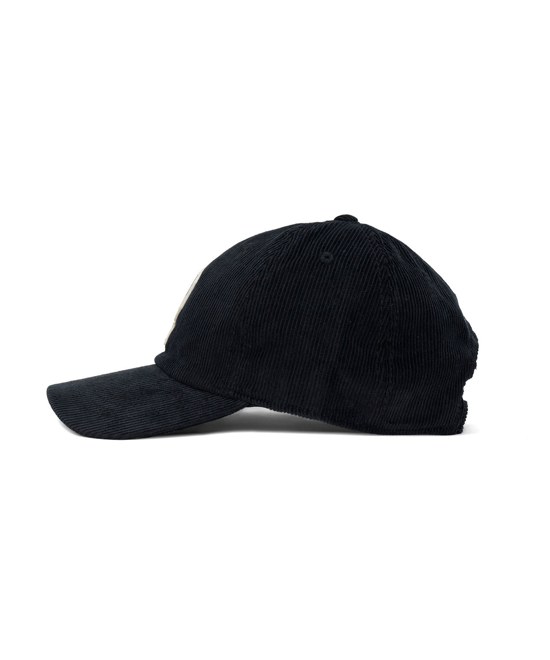 CHECKERED PATTERN LOGO CORDUROY CAP BLACK