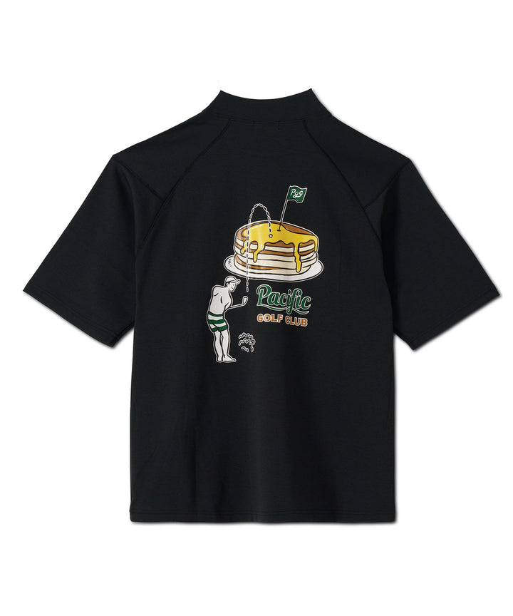 MOCK-NECK BIG TEE HALF SLEEVE GOLF & PANCAKE BLACK