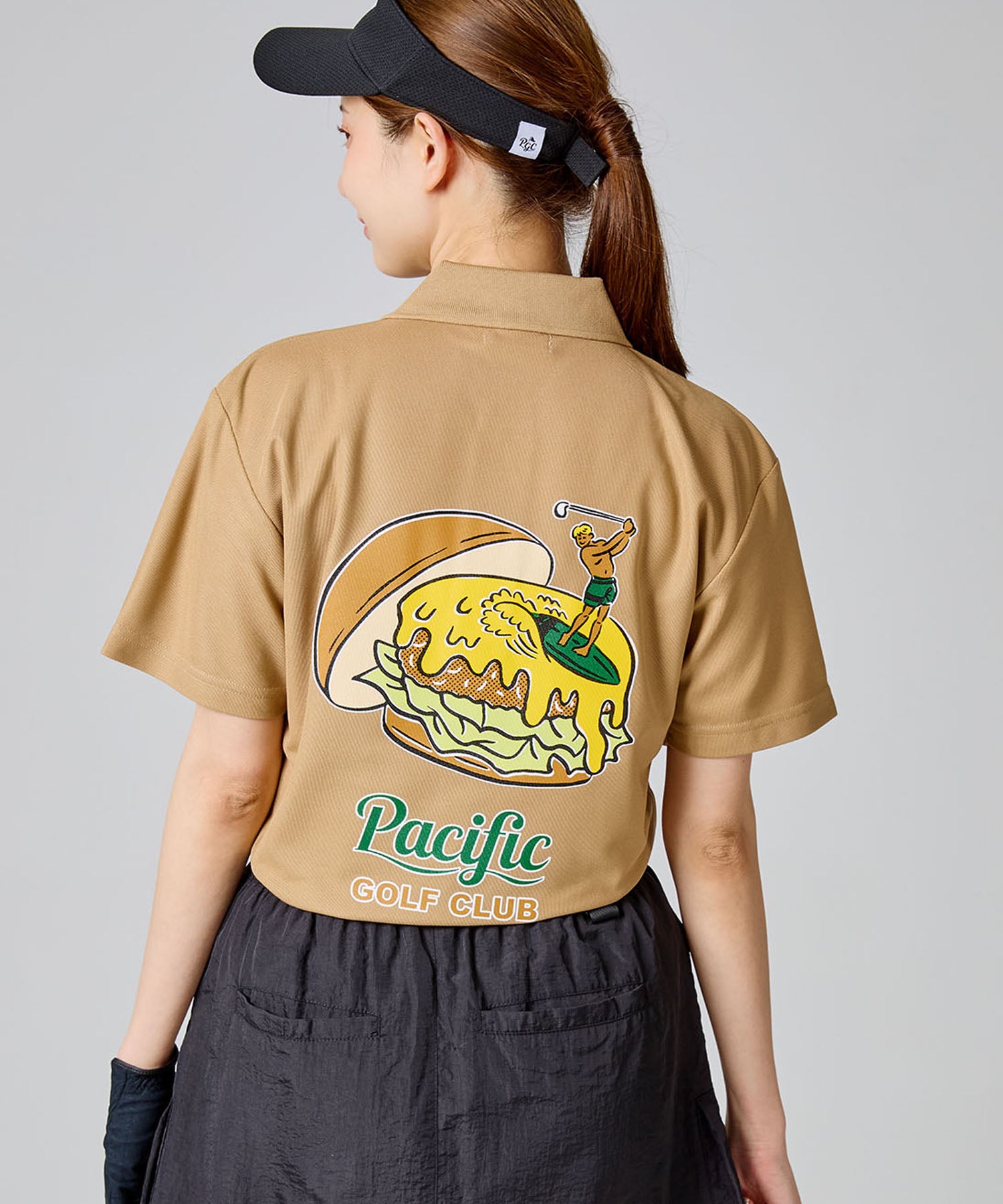 【WOMEN】GOLF & HAMBURGER POLO SHIRT