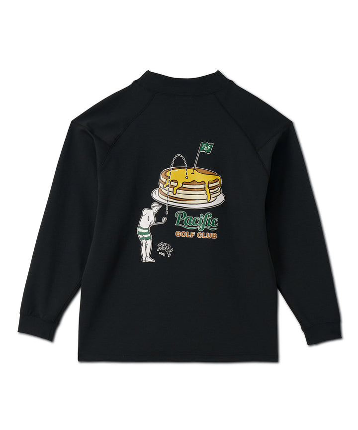 MOCK-NECK BIG TEE LONG SLEEVE GOLF & PANCAKE BLACK