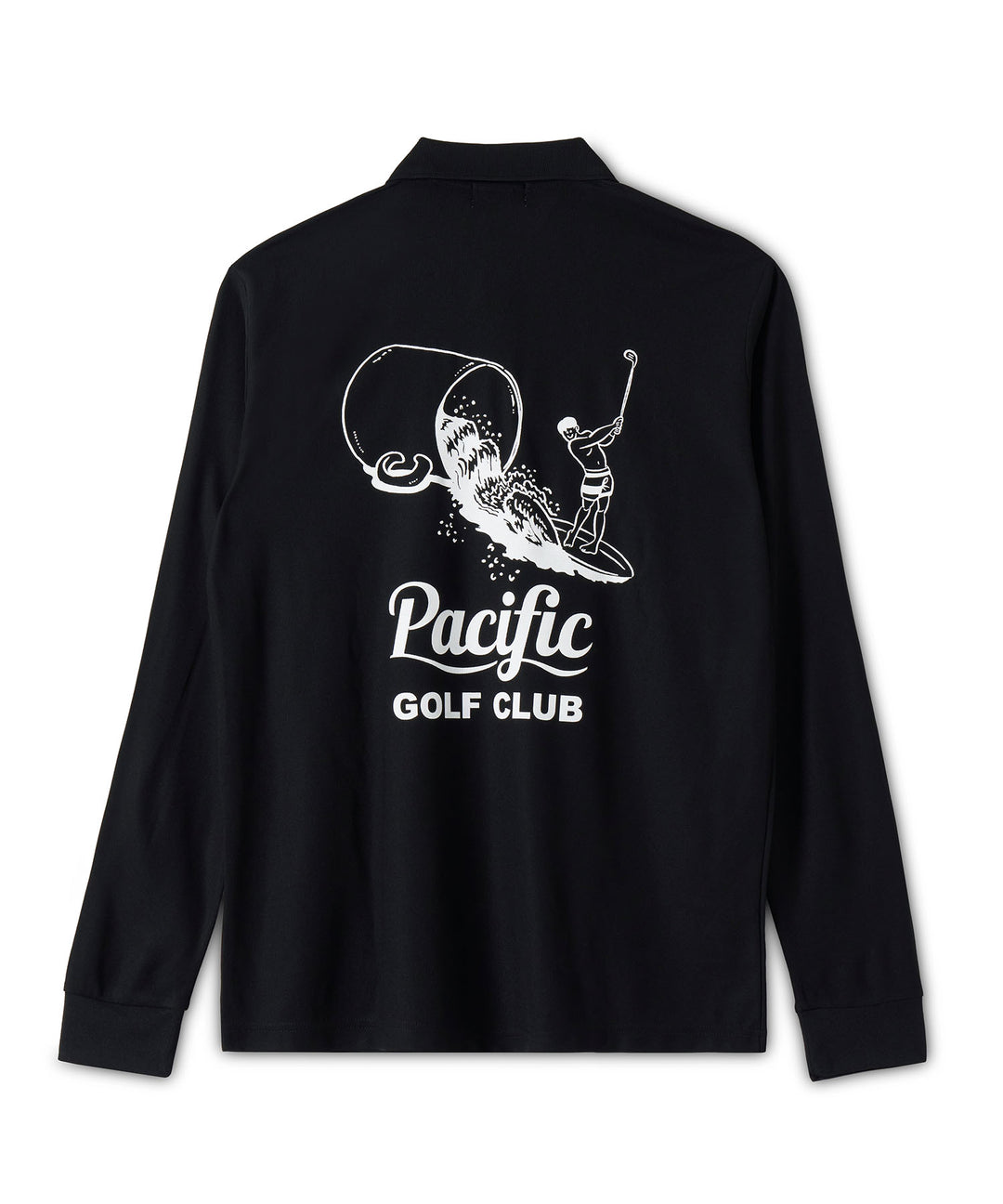 CUP & SURFER LONG SLEEVE POLO BLACK