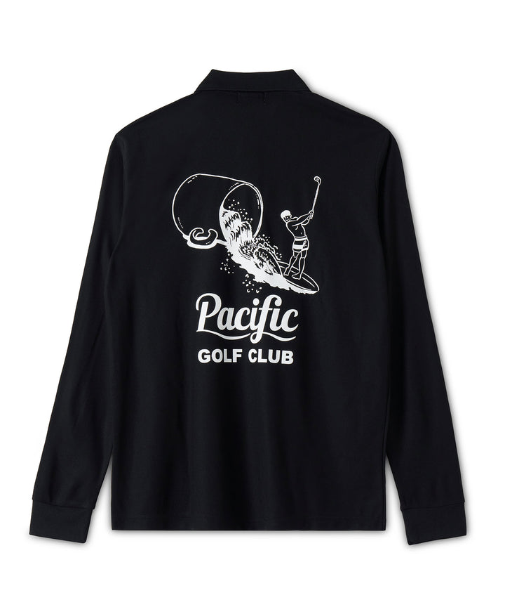 CUP & SURFER LONG SLEEVE POLO BLACK